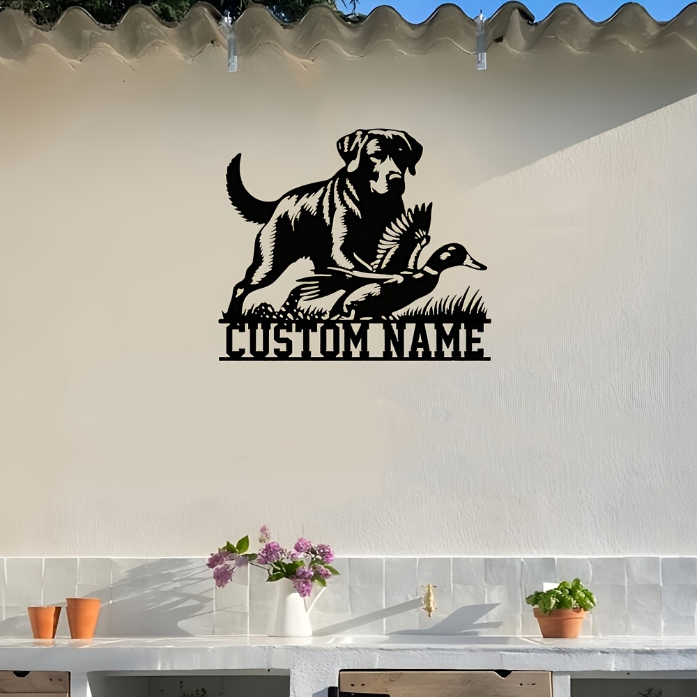 Hunting Outdoor Decor - Custom Labrador Duck Hunting Metal Wall