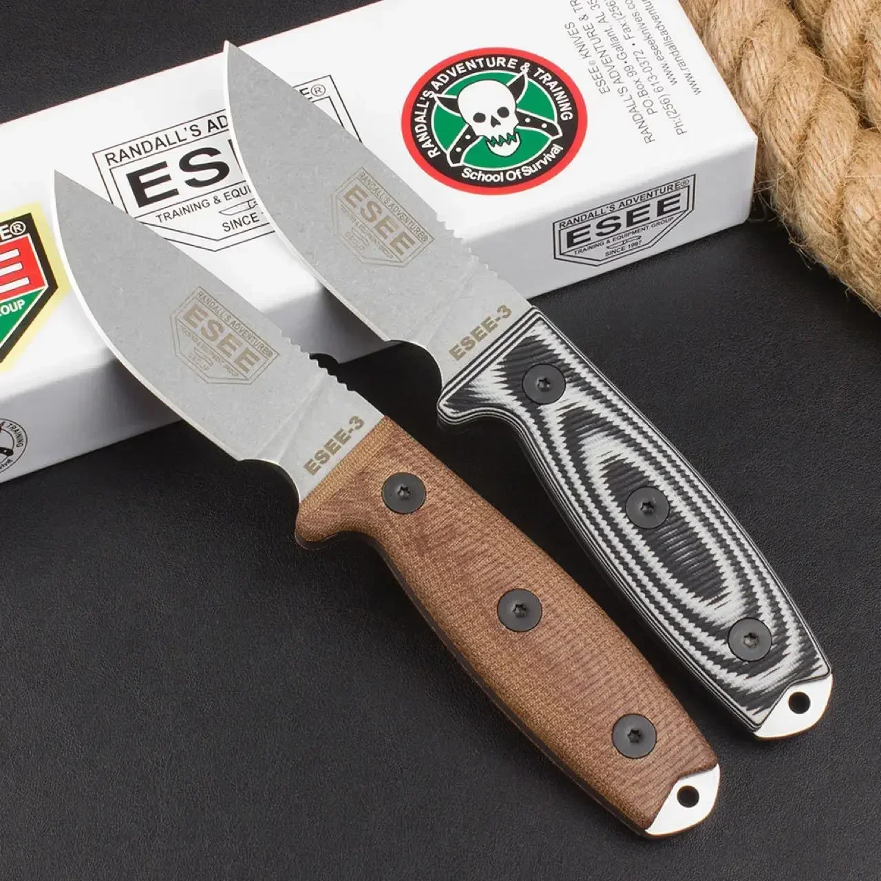 Knife Hunting Fixed Blade - Fixed Blade Knife ESEE-3 Rowen 9Cr18Mov