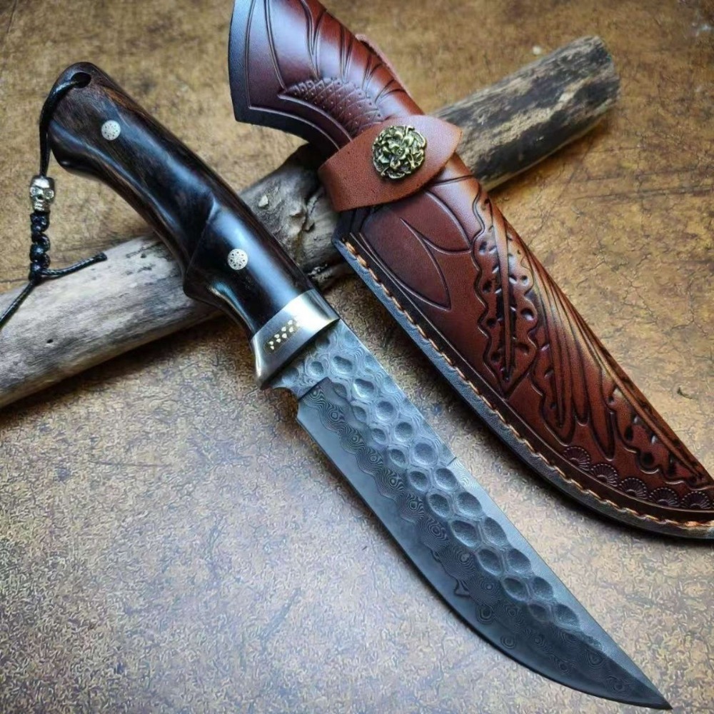 High Hardness Damascus / DC53  - Knife Hunting Fixed Blade avis et prix