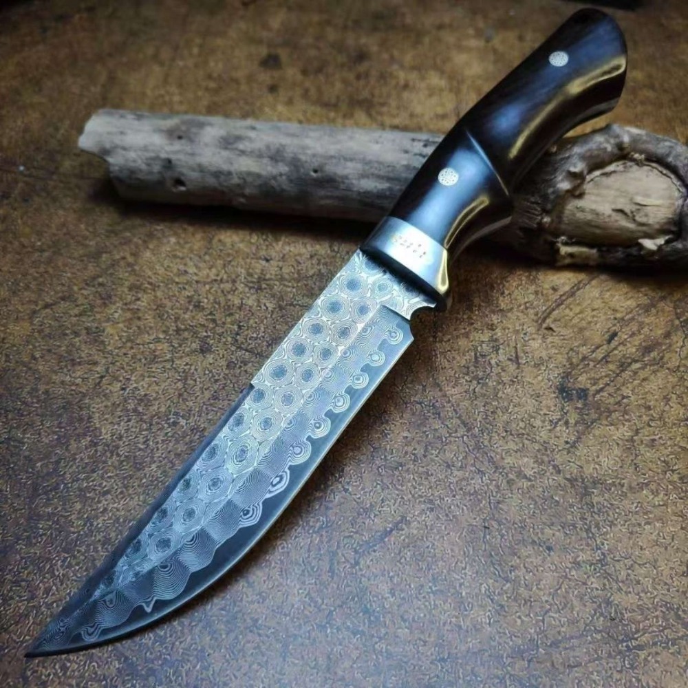High Hardness Damascus / DC53  - Knife Hunting Fixed Blade avis et prix