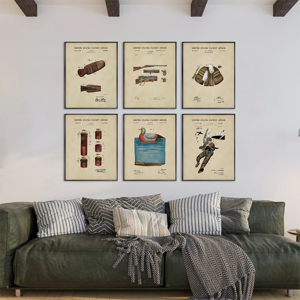 Vintage Hunting Equipment Pate - Outdoor Hunting Paintings avis et prix