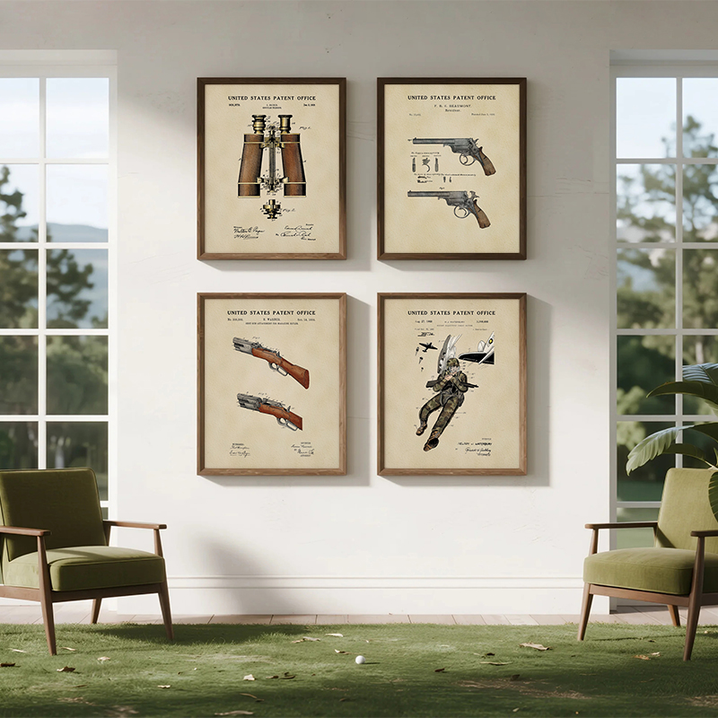Vintage Hunting Equipment Pate - Outdoor Hunting Paintings avis et prix