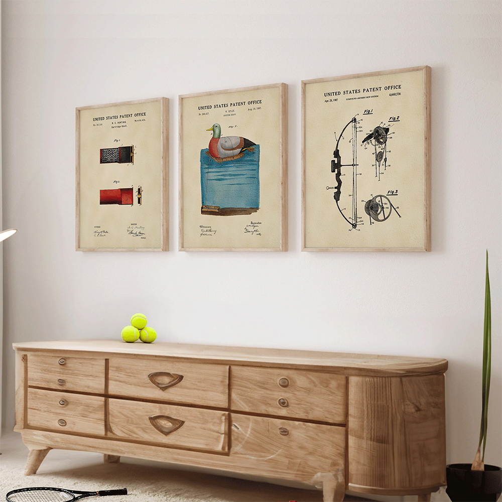 Vintage Hunting Equipment Pate - Outdoor Hunting Paintings avis et prix