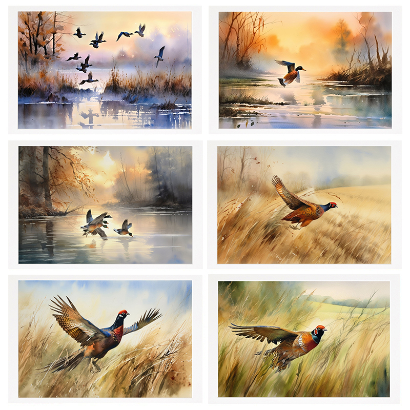 Watercolor Hunting Illustratio - Outdoor Hunting Paintings avis et prix