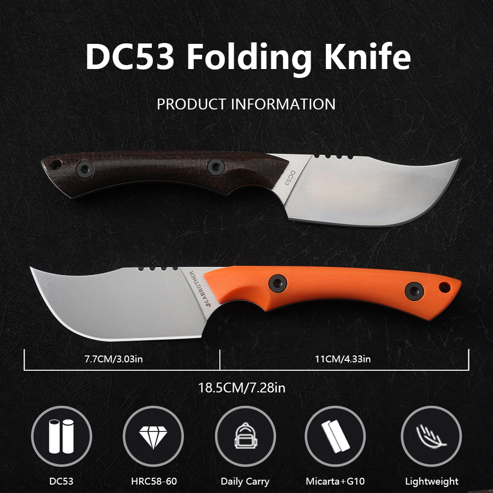 JEABROTHER DC53 Blade Knife G1 - Knife Hunting Fixed Blade avis et prix