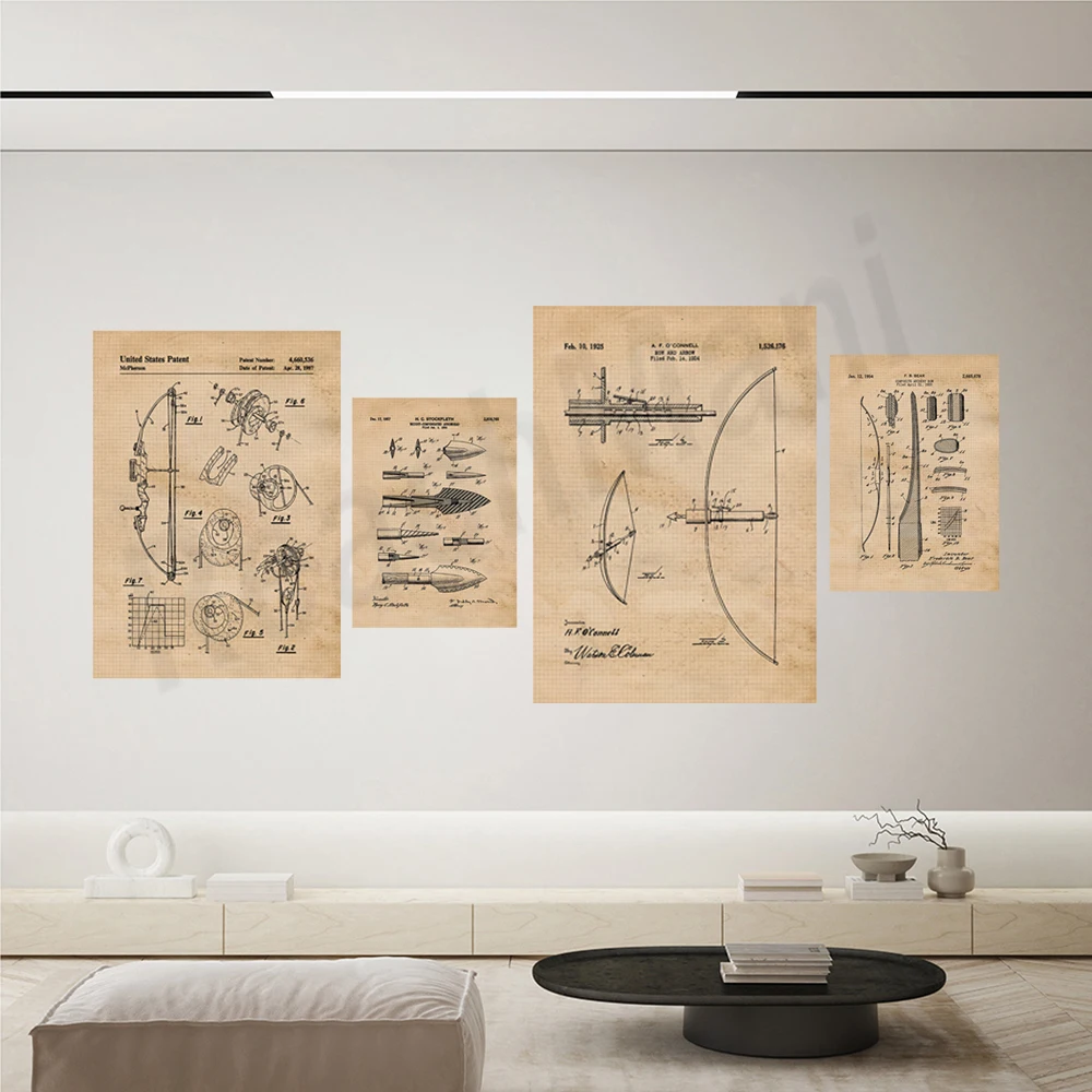 Vintage bow and arrow patent p - Outdoor Hunting Paintings avis et prix