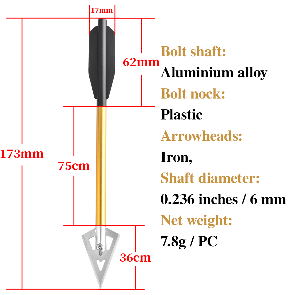 6/12pcs Short Arrow Aluminum C - Crossbow Bolt Broadhead avis et prix