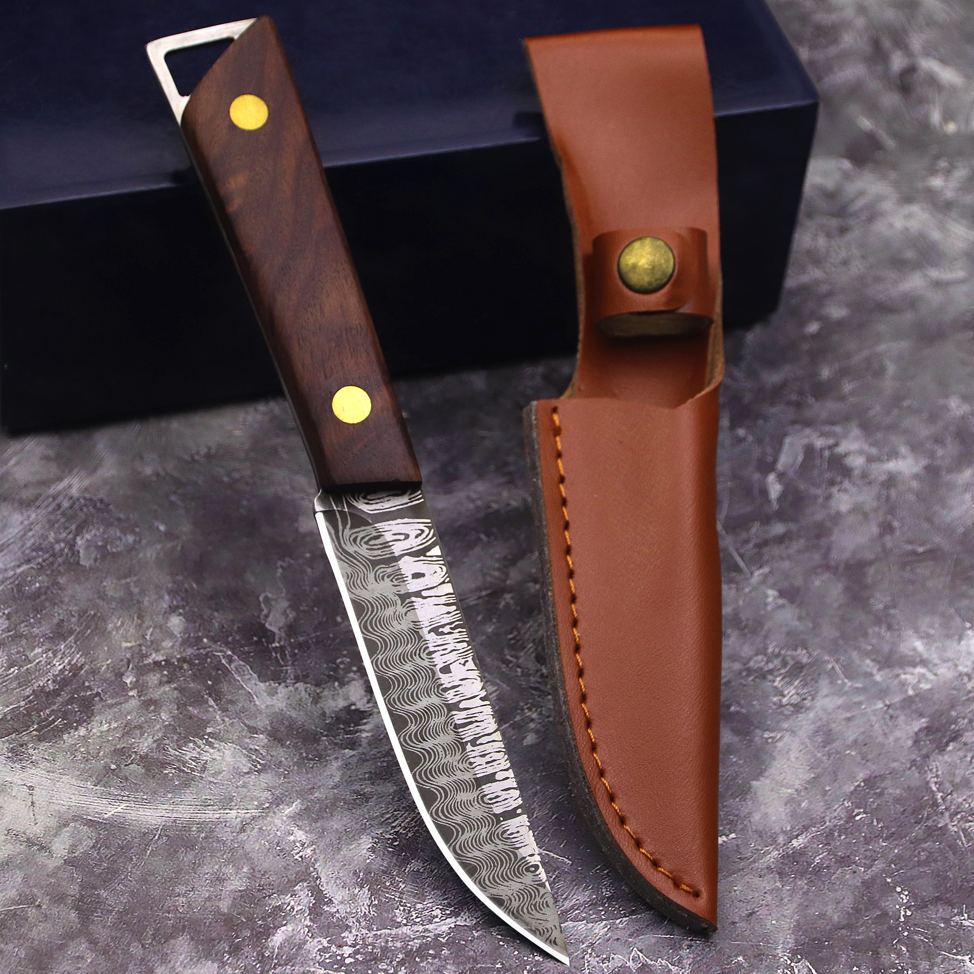 WPKOPYA USA 420C steel (Damasc - Knife Hunting Fixed Blade avis et prix