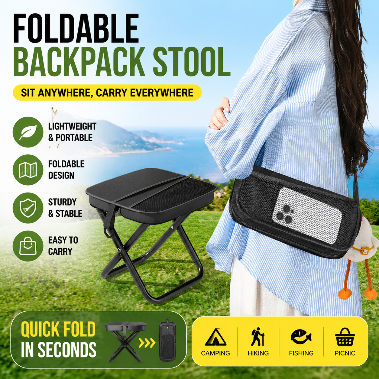 Folding Stool for Outdoor Leis - Outdoor Hunting Chair avis et prix