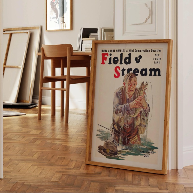 Vintage Fly Fishing Canvas Pri - Outdoor Hunting Paintings avis et prix
