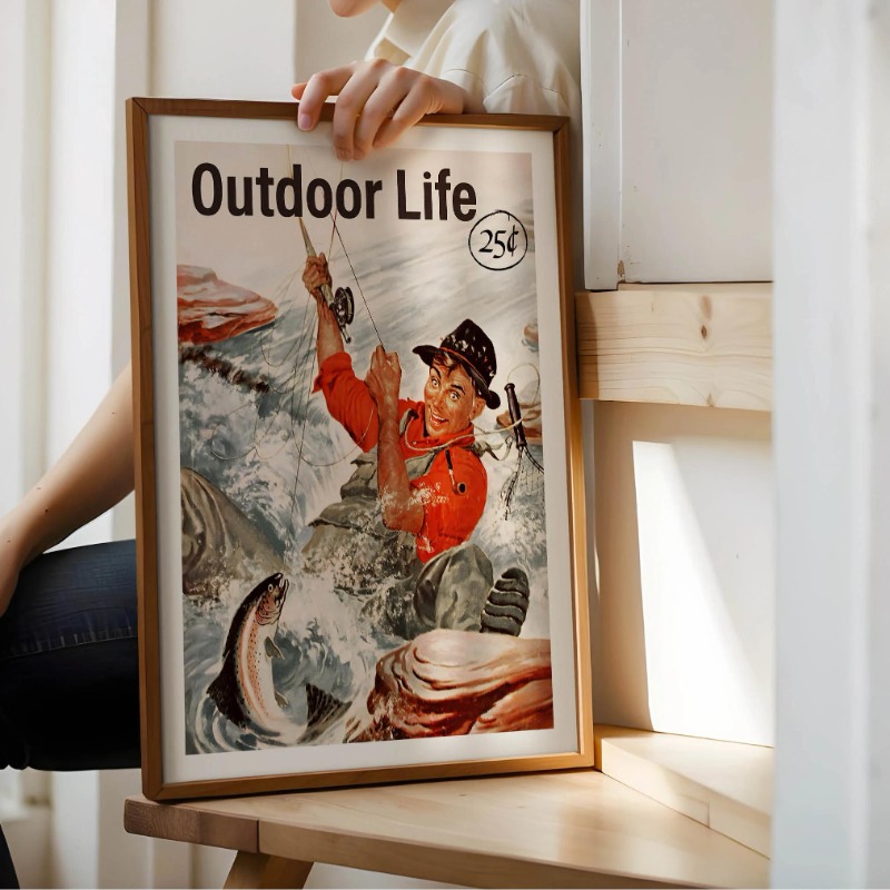 Vintage Fly Fishing Canvas Pri - Outdoor Hunting Paintings avis et prix