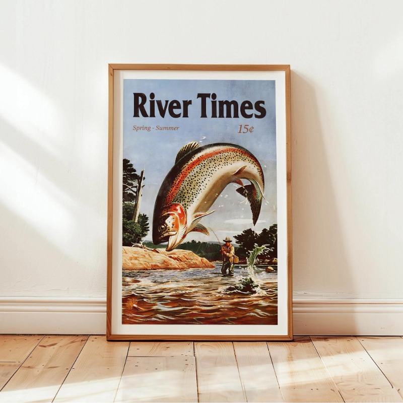 Vintage Fly Fishing Canvas Pri - Outdoor Hunting Paintings avis et prix