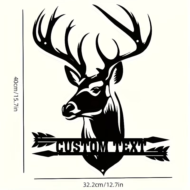 Custom Deer Head Metal Wall Ar - Hunting Outdoor Christmas Decorations avis et prix