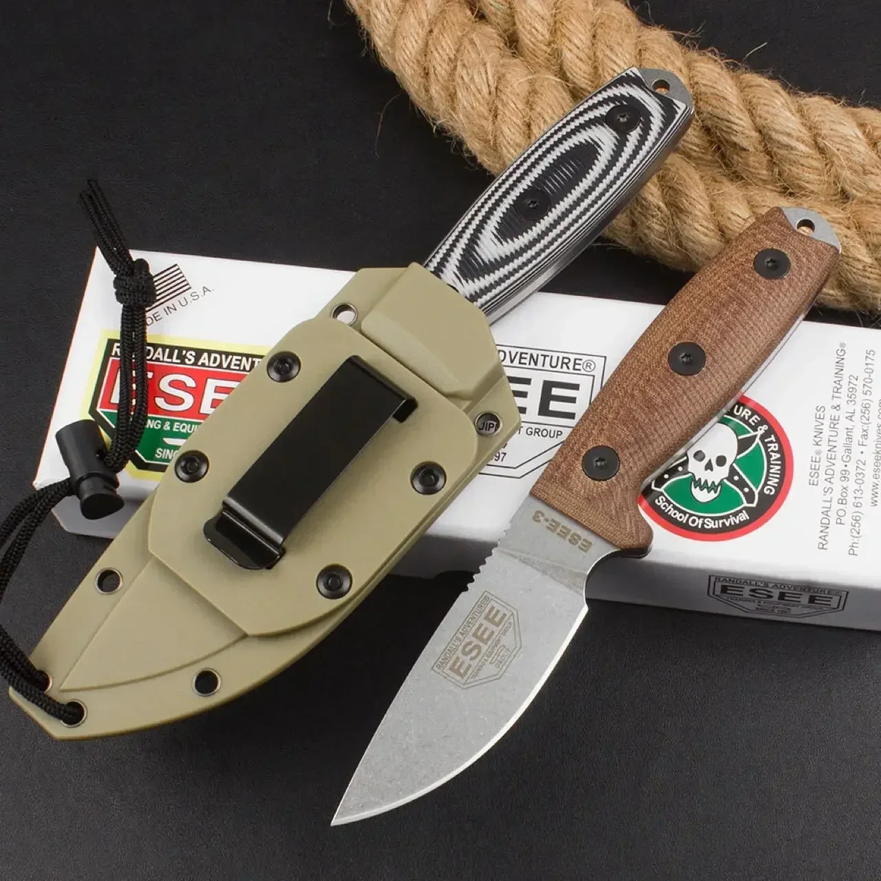 Fixed Blade Knife ESEE-3 Rowen - Knife Hunting Fixed Blade avis et prix