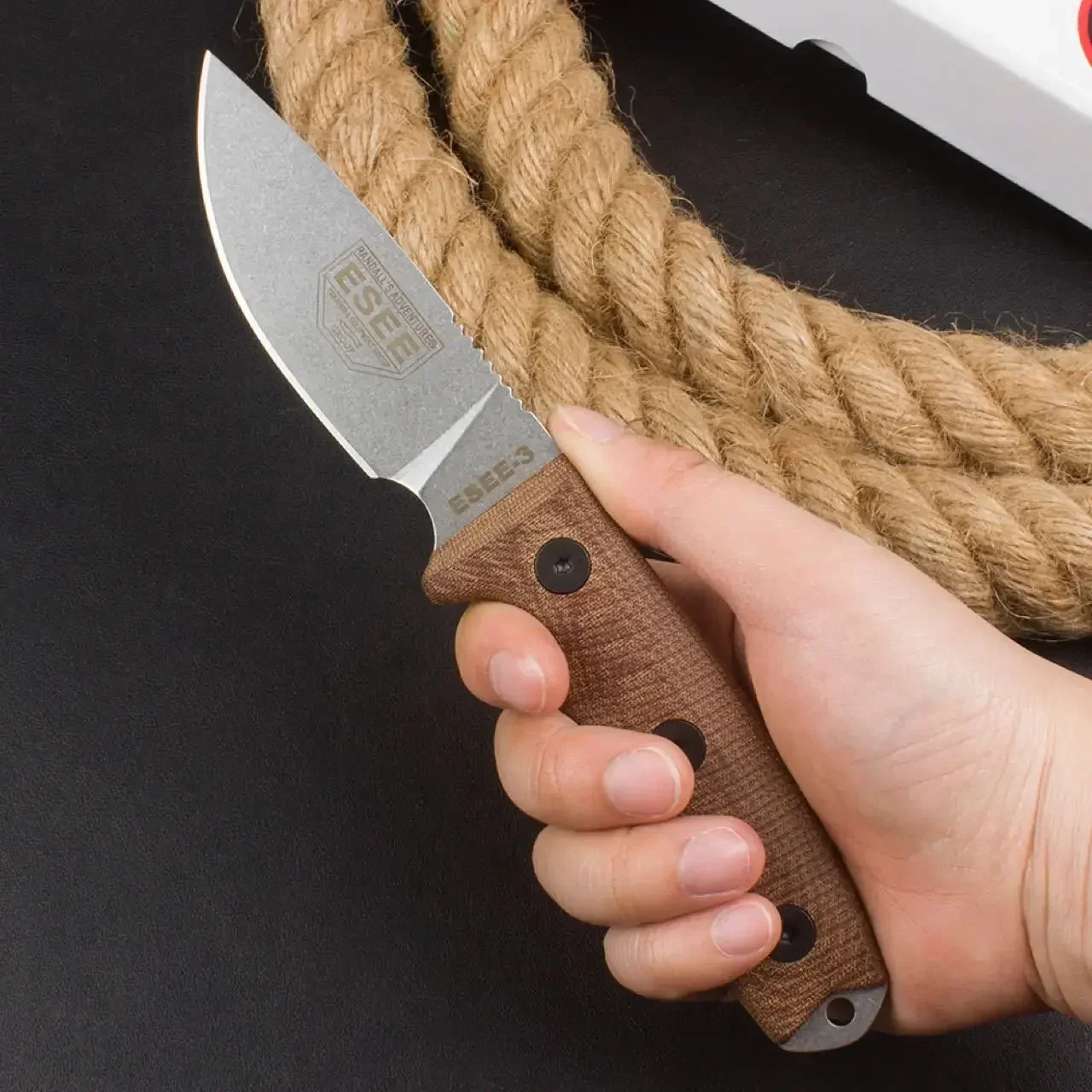 Fixed Blade Knife ESEE-3 Rowen - Knife Hunting Fixed Blade avis et prix