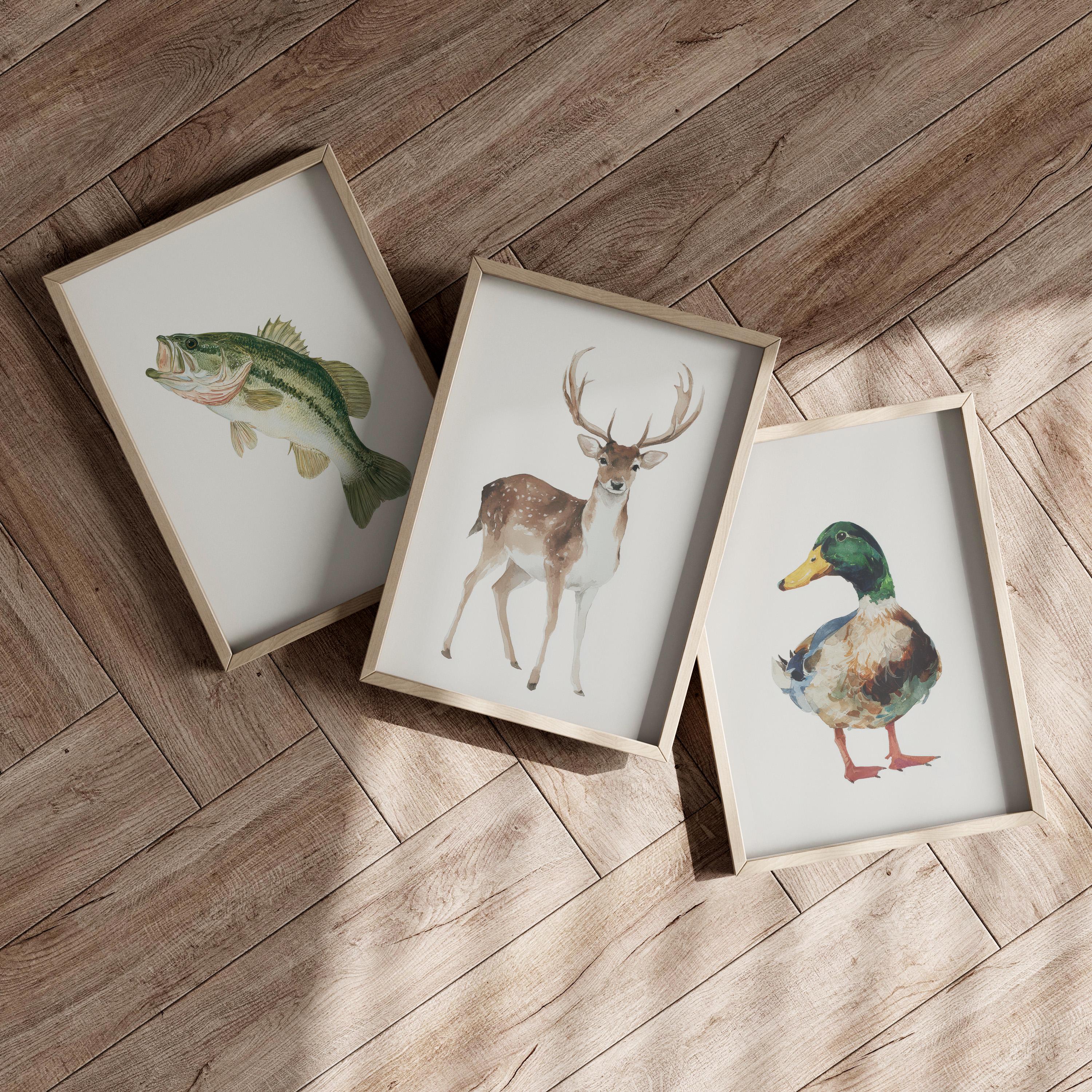 3pcs/Set frameless,Watercolor  - Outdoor Hunting Paintings avis et prix
