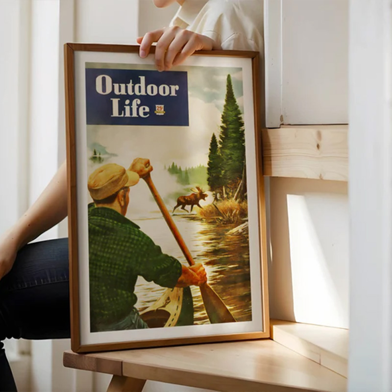 Vintage Colorful Fishing Poste - Outdoor Hunting Paintings avis et prix