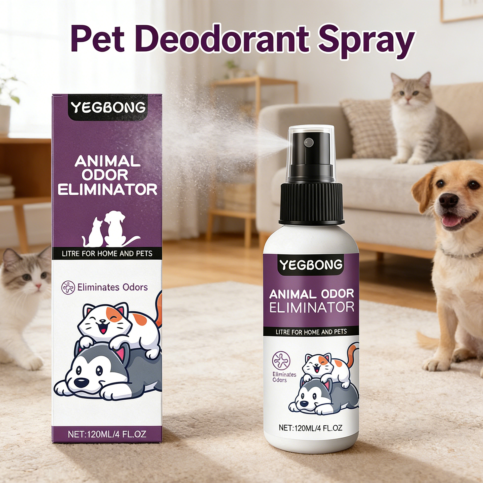 Pet Deodorant Spray Cat Litter - Scent Eliminator Spray avis et prix