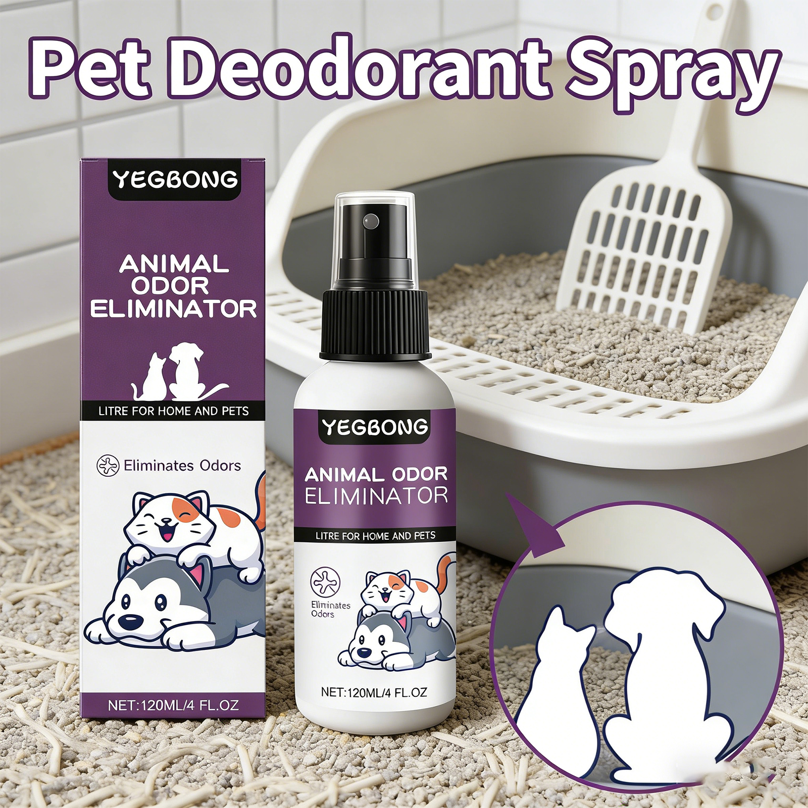 Pet Deodorant Spray Cat Litter - Scent Eliminator Spray avis et prix