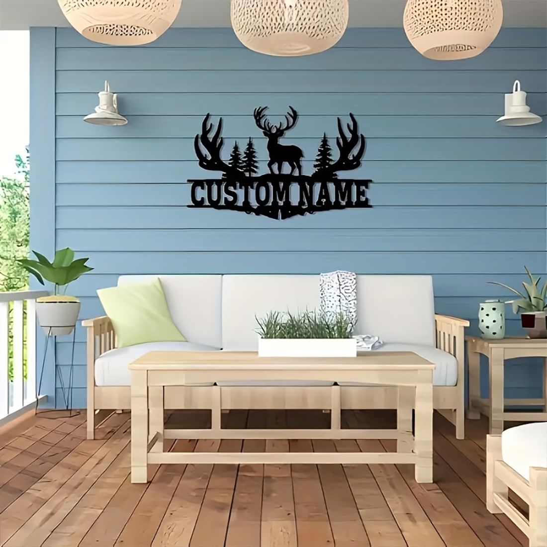 Customizable Rustic Deer Antle - Hunting Outdoor Christmas Decorations avis et prix