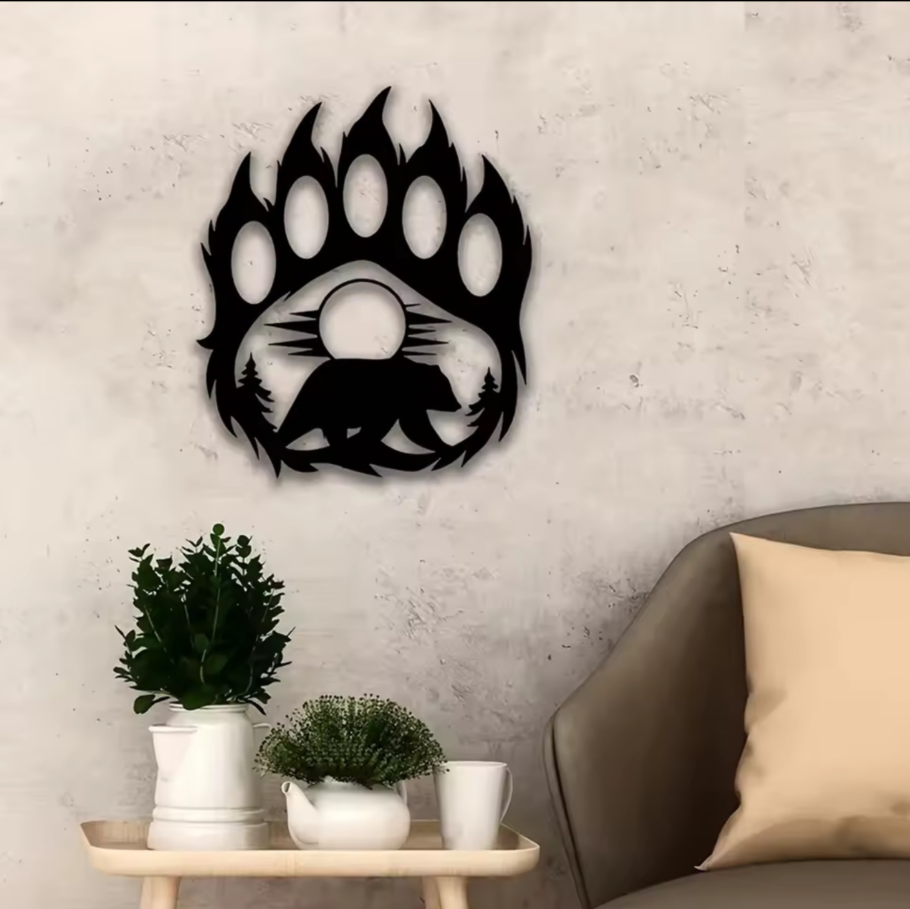 Rustic Metal Bear Paw Wall Art - Hunting Outdoor Decor avis et prix