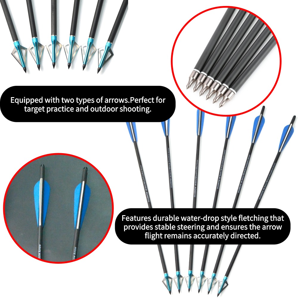 6/12Pcs 16/17/18/20/21/22 Inch - Crossbow Bolt Broadhead avis et prix