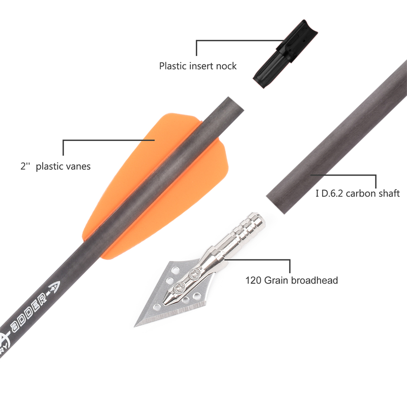 6pcs R9 7.5 Inch Catbon Crossb - Crossbow Bolt Broadhead avis et prix