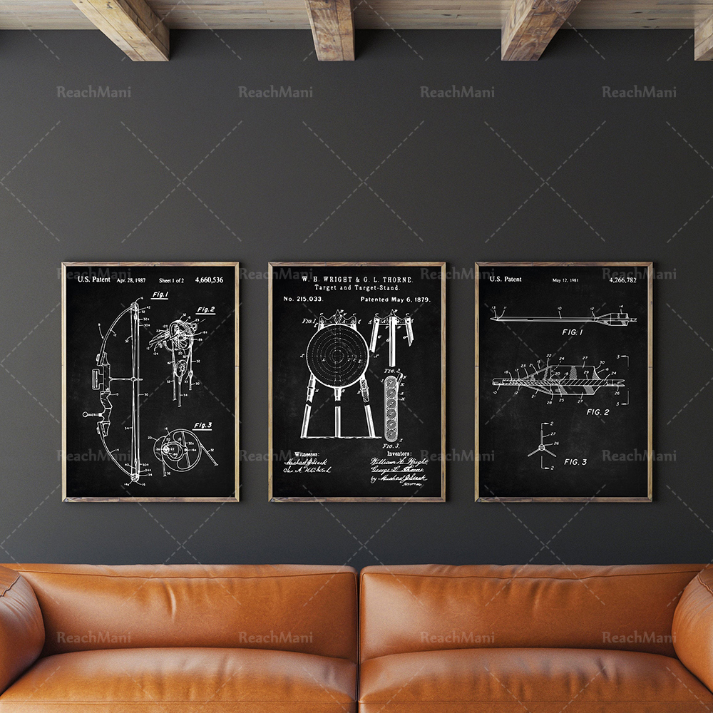 Archery Patent Set Of 3, Bow P - Outdoor Hunting Paintings avis et prix
