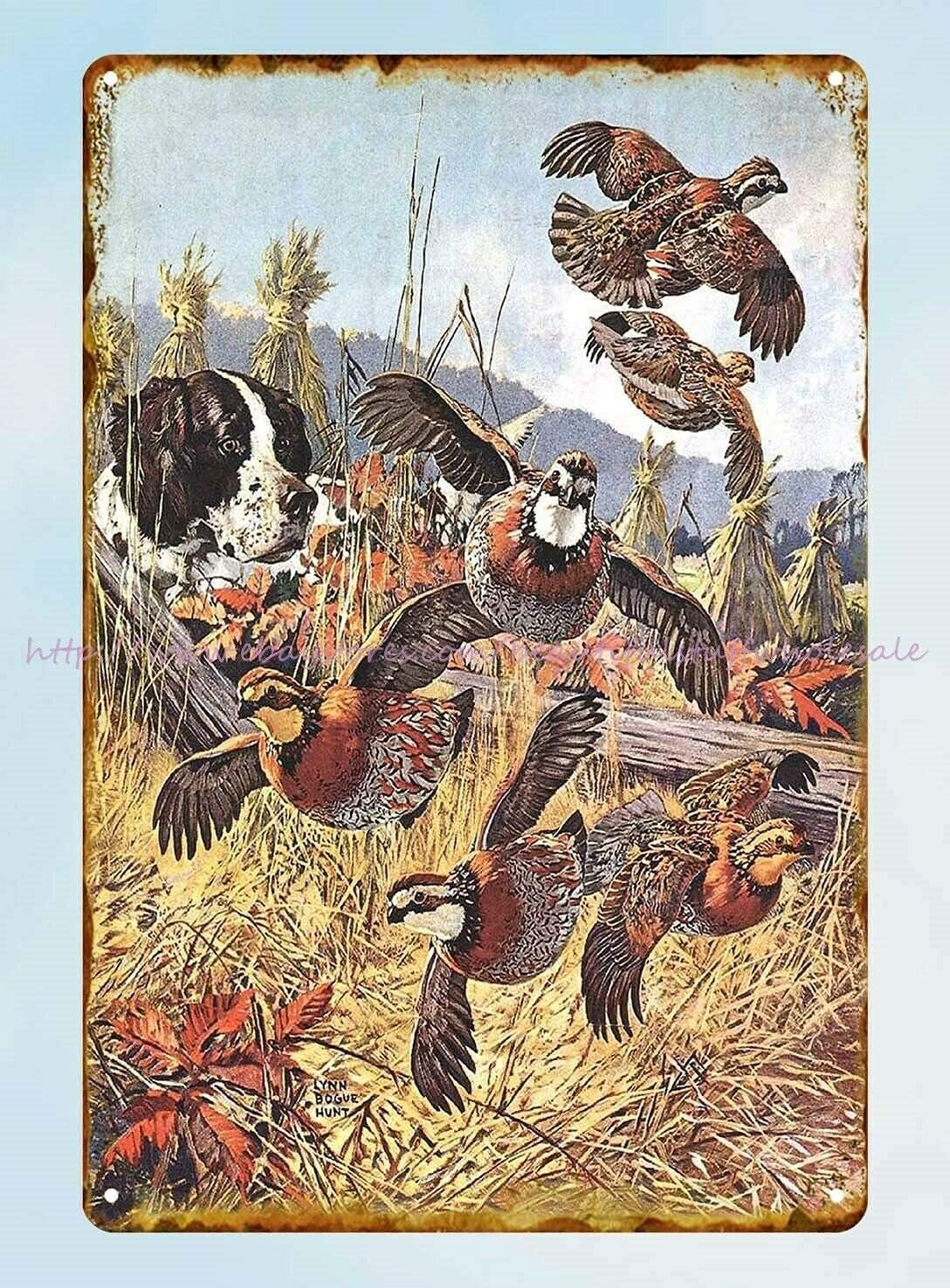 Retro Metal Tin Sign Hunt Hunt - Hunting Quail avis et prix